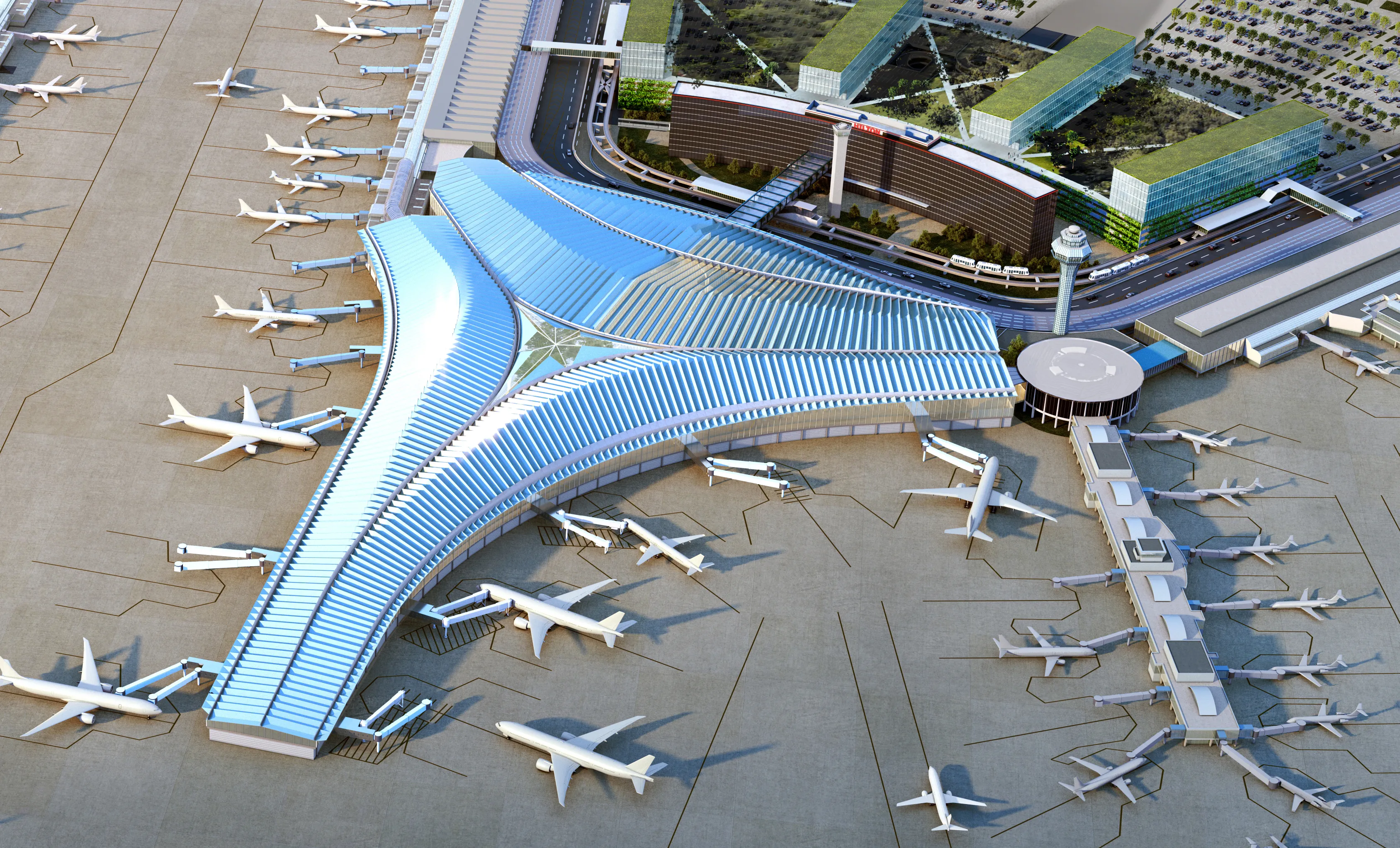 SCB's O'Hare Global Terminal. Architecture. Aviation