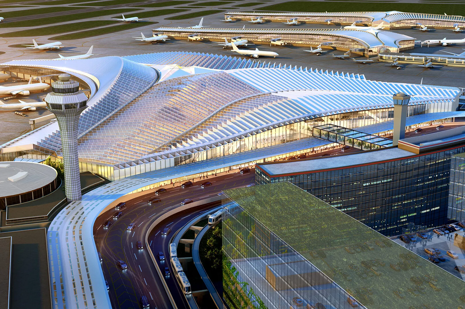 SCB's O'Hare Global Terminal. Architecture. Aviation