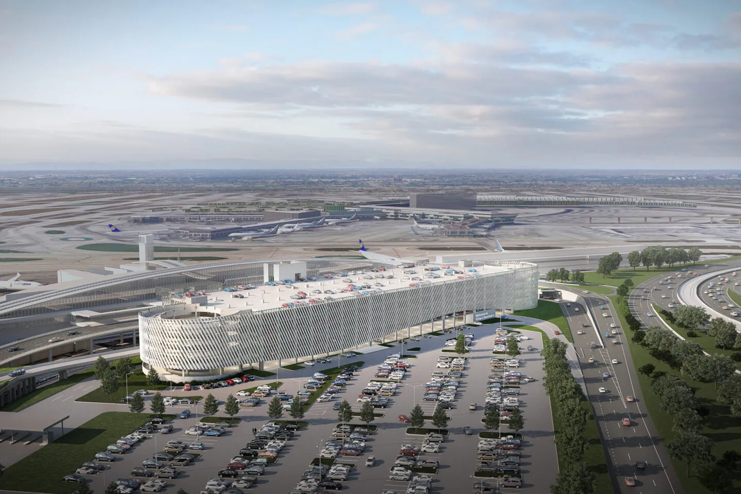 O'Hare T5 Garage Aerial View