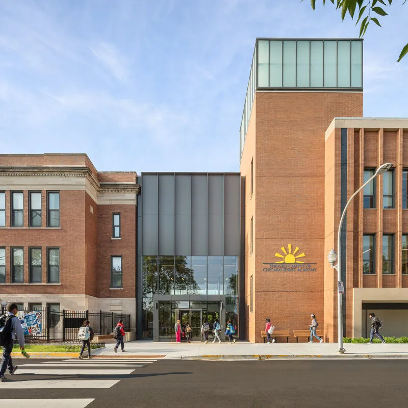 Chicago Jesuit Academy View of Main Entrance