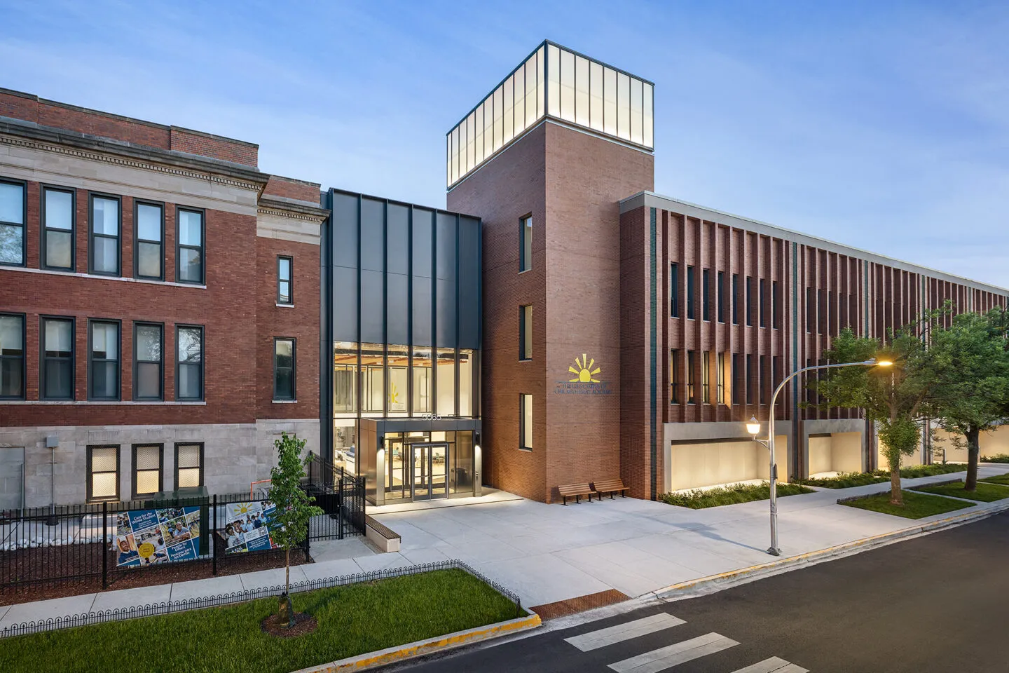 Chicago Jesuit Academy View of Exterior Front Entrance