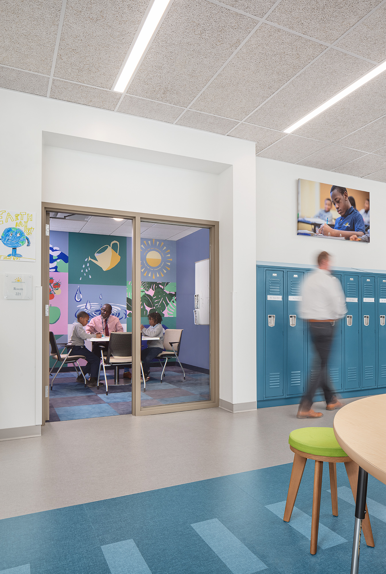 Chicago Jesuit Academy View of Interior Hallway